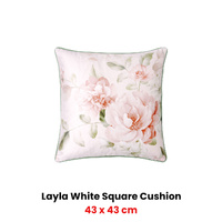 Bianca Layla White Velet Square Filled Cushion 43 x 43cm thumbnail