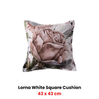 Bianca Lorna White Square Filled Cushion 43 x 43cm thumbnail