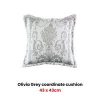 Bianca Olivia Grey Square Filled Cushion thumbnail