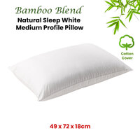 Bianca Natural Sleep White Bamboo Blend Medium Profile Pillow thumbnail