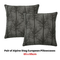 Bianca Pair of Alpine Stag Taupe European Pillowcases thumbnail