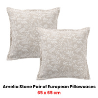 Bianca Pair of Ameila Stone European Pillowcases 65 x 65cm thumbnail