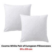 Bianca Pair of Cosmo White European Pillowcases 65 x 65cm thumbnail