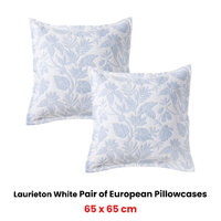 Bianca Pair of Laurieton White European Pillowcases 65 x 65cm thumbnail