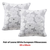 Bianca Pair of Leona White European Pillowcases thumbnail