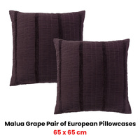 Bianca Pair of Malua Grape European Pillowcases 65 x 65cm thumbnail