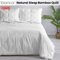 Bianca 250GSM Natural Sleep Bamboo Summer Quilt Single thumbnail
