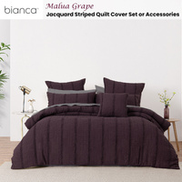 Bianca Malua Grape Jacquard Striped Quilt Cover Set Super King thumbnail