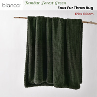 Bianca Tambar Forest Green Faux Fur Throw Rug 130 x 170 cm thumbnail