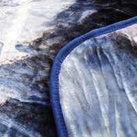 375gsm 1 Ply 3D Print Faux Mink Blanket Queen 200x240 cm Winter Wolf thumbnail