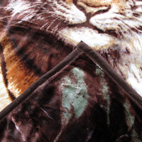 675gsm 2 Ply 3D Print Faux Mink Blanket Queen 200x240 cm Tiger Family thumbnail