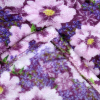 190GSM Fashion Printed Ultra Soft Coral Fleece Throw 127 x 152cm Floral Purple thumbnail