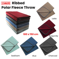 250GSM Ribbed Polar Fleece Throw 100 x 150cm Seafoam thumbnail
