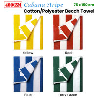 400GSM Cabana Stripe Cotton Polyester Beach Towel Yellow thumbnail