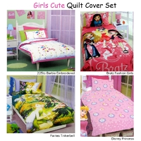 Disney Barbie Embroidery Quilt Cover Set Single thumbnail
