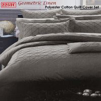 Geometric Tuck Linen Polyester Cotton Quilt Cover Set Queen thumbnail