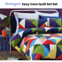 Belmondo Pentagon Triangles Easy Care Quilt Cover Set Queen thumbnail