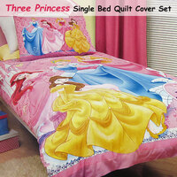 Caprice Disney Three Princesses Licensed Quilt Cover Set Single thumbnail