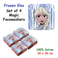 Caprice Frozen Elsa Set of 4 Cotton Licensed Magic Facewashers 30 x 30 cm thumbnail