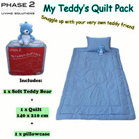 Phase 2 My Teddy's Quilt / Comforter Set with Toy Blue Single thumbnail