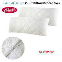 Easyrest Pair of King Quilted Pillow Protectors 52 x 92 cm thumbnail