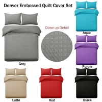 Designer Selection Denver Embossed Quilt Cover Set Purple King thumbnail