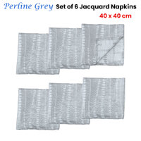 Set of 6 Perline Grey Jacquard Napkins 40cm x 40cm thumbnail