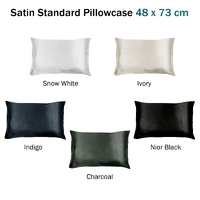 Invitation Satin Standard Pillowcase Charcoal thumbnail