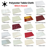 Damask Jacquard Polyester Tablecloth 180cm Round Elisabetta Cream thumbnail