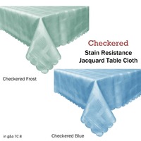 Jacquard Table Cloth Checkered Frost 180 cm Round thumbnail