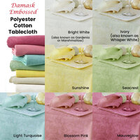 Damask Embossed Tablecloth 180 cm Round Bright White (aka Gardenia or Marshmallow) thumbnail