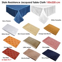 Jacquard Table Cloth Latte Leaves 150 x 220 cm thumbnail