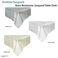 Jacquard Table Cloth Scribble Grey 150 x 270 cm thumbnail