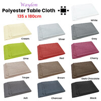 Waylon Damask Permanent Press Polyester Tablecloth 135 x 180cm Charcoal thumbnail