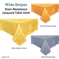 Jacquard Table Cloth Wide Stripes Orange 135 x 180 cm thumbnail