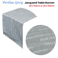 Perline Grey Jacquard Table Runner 40 x 150 cm thumbnail