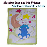 Sleeping Bear and His Friends Polar Fleece Throw thumbnail