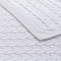 Little Gem Lyla White Cotton Baby Blanket 75 x 100 cm thumbnail