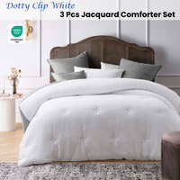 Accessorize Dotty Clip White 3 Piece Jacquard Comforter Set King thumbnail