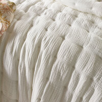 Vintage Design Homewares 3 Piece Hugo Cotton Gauze Quilted Comforter Set White Queen thumbnail