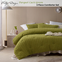 Vintage Design Homewares Parquet Cacti Green Comforter Set King thumbnail