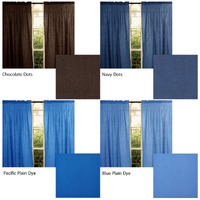 Pair of Polyester Cotton Rod Pocket Unlined Curtains 110 x 213 cm each Chocolate Dots thumbnail