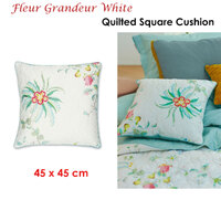 PIP Studio Fleur Grandeur White Quilted Square Cushion thumbnail