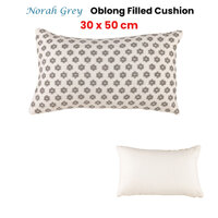 Accessorize Norah Grey Rectangular Filled Cushion 30cm x 50cm thumbnail