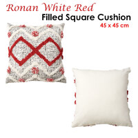 Accessorize Ronan White Red Filled Square Cushion thumbnail