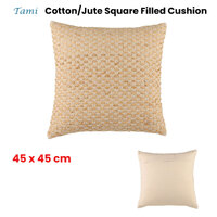 Accessorize Tami Cotton/Jute Square Filled Cushion 45cm x 45cm thumbnail