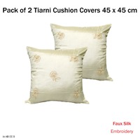 Accessorize Set of 2 Tiarni Embroidery Faux Silk Square Cushion Covers thumbnail