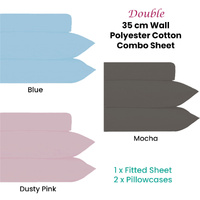 Plain Dyed Polyester Cotton Combo Set Blue Double thumbnail