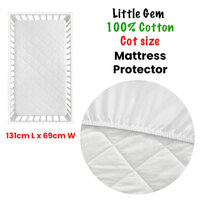 Little Gem 100% Cotton Cot Mattress Protector thumbnail