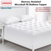 Cloudland 1000GSM Memory Resistant Microball Fill Mattress Topper King Single thumbnail